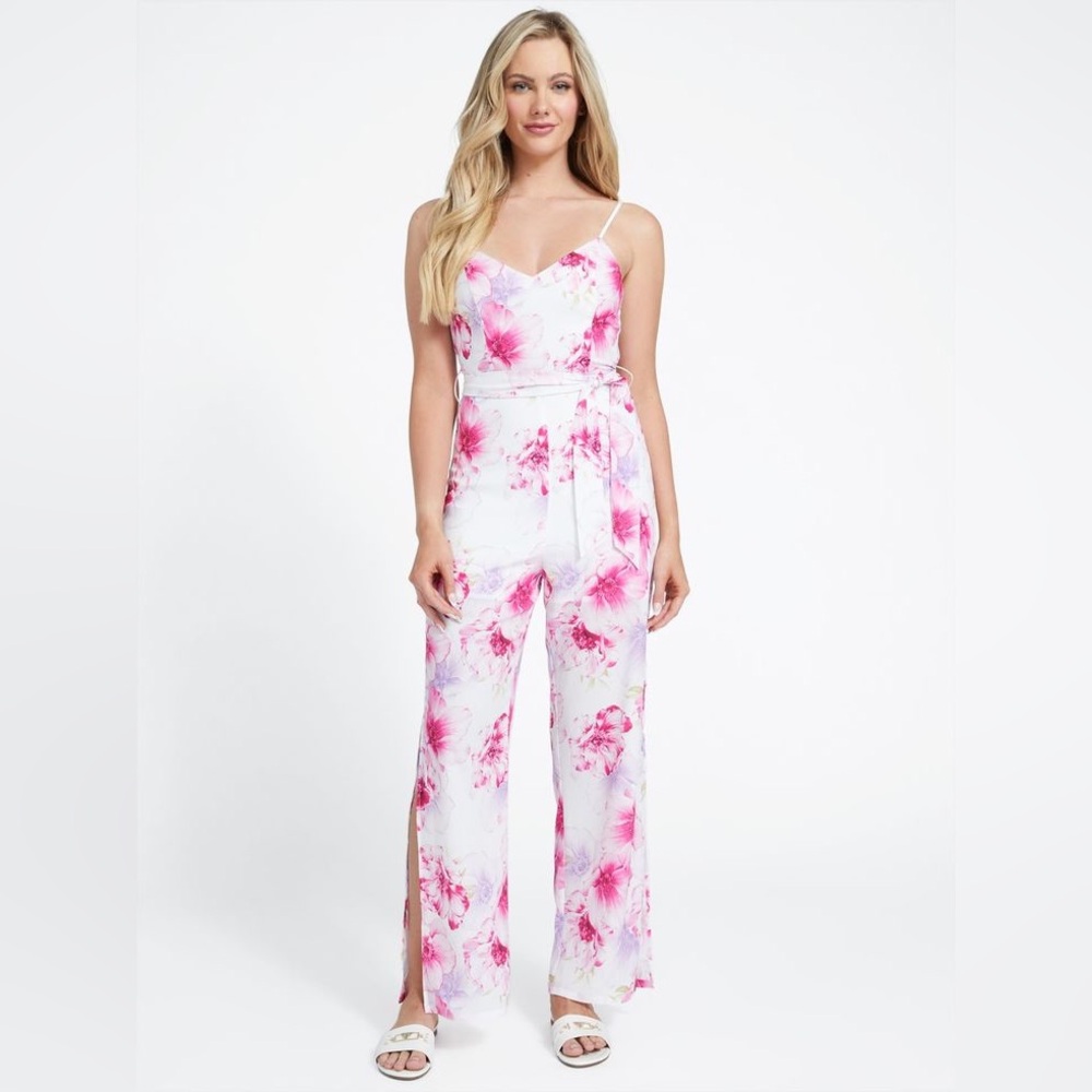 Guess Miyah Floral Pink and White Jumpsuit